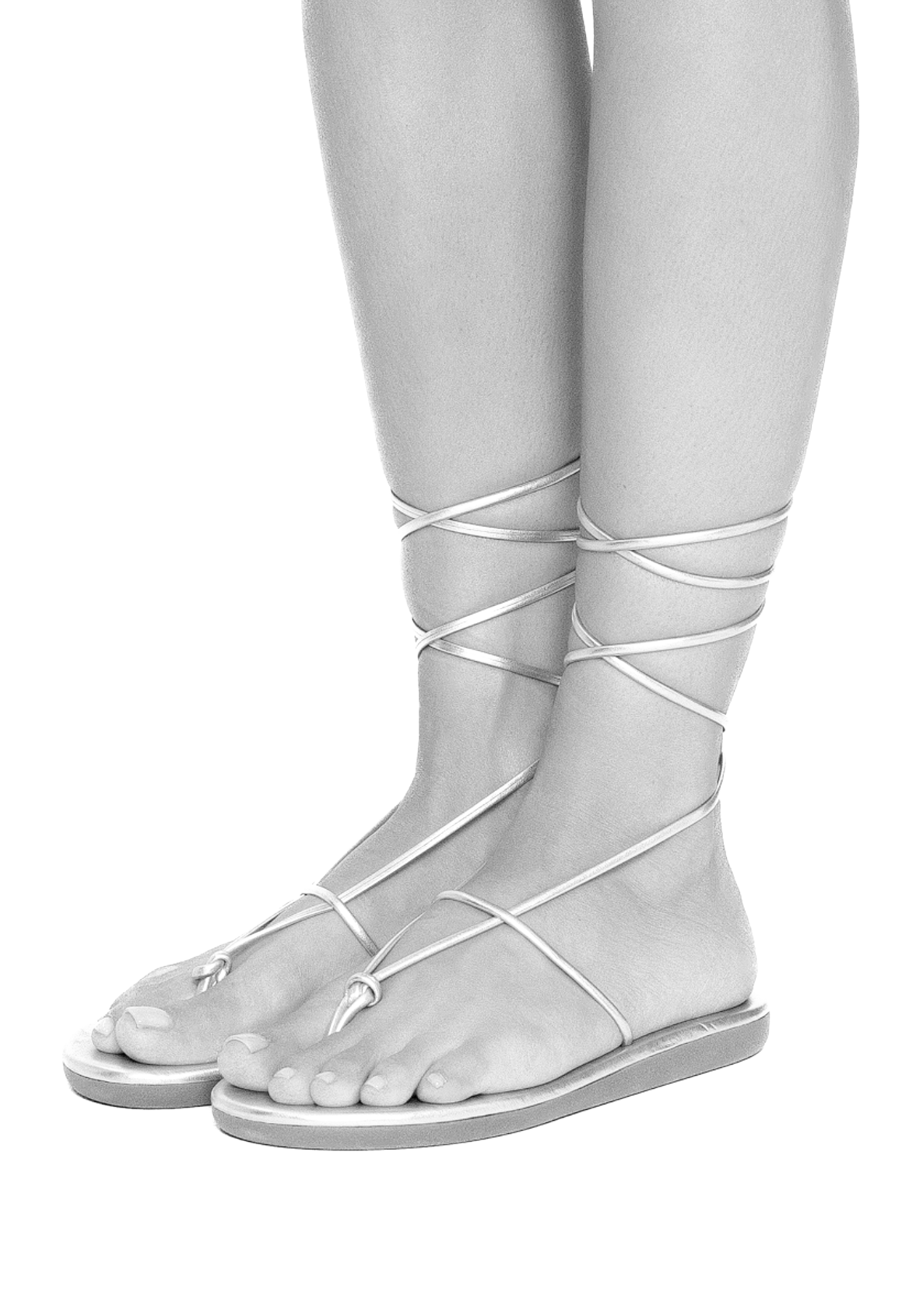 Ancient Greek - Chordi Black Tie Sandals - Image 5