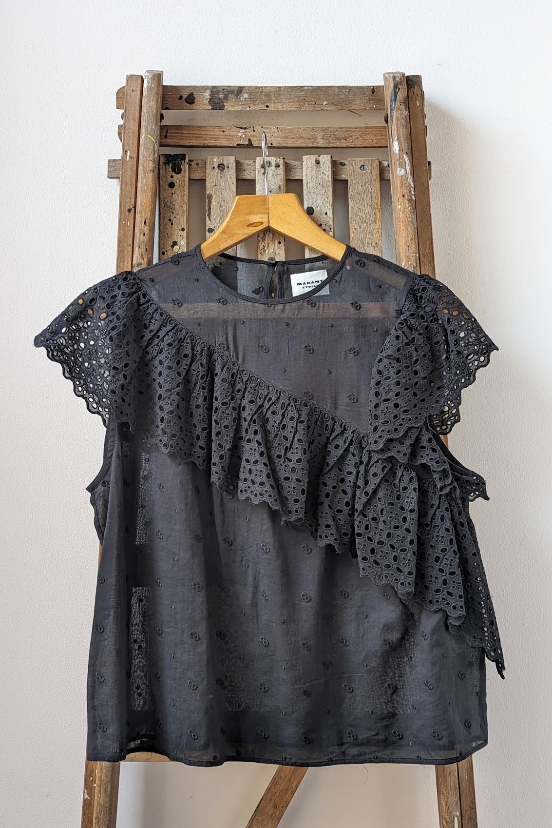 Marant Étoile - Sorani Black Ruffle Blouse - Image 1