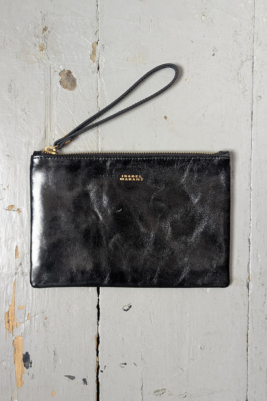Isabel Marant - Mino Black Leather Pouch - Image 1 of 2