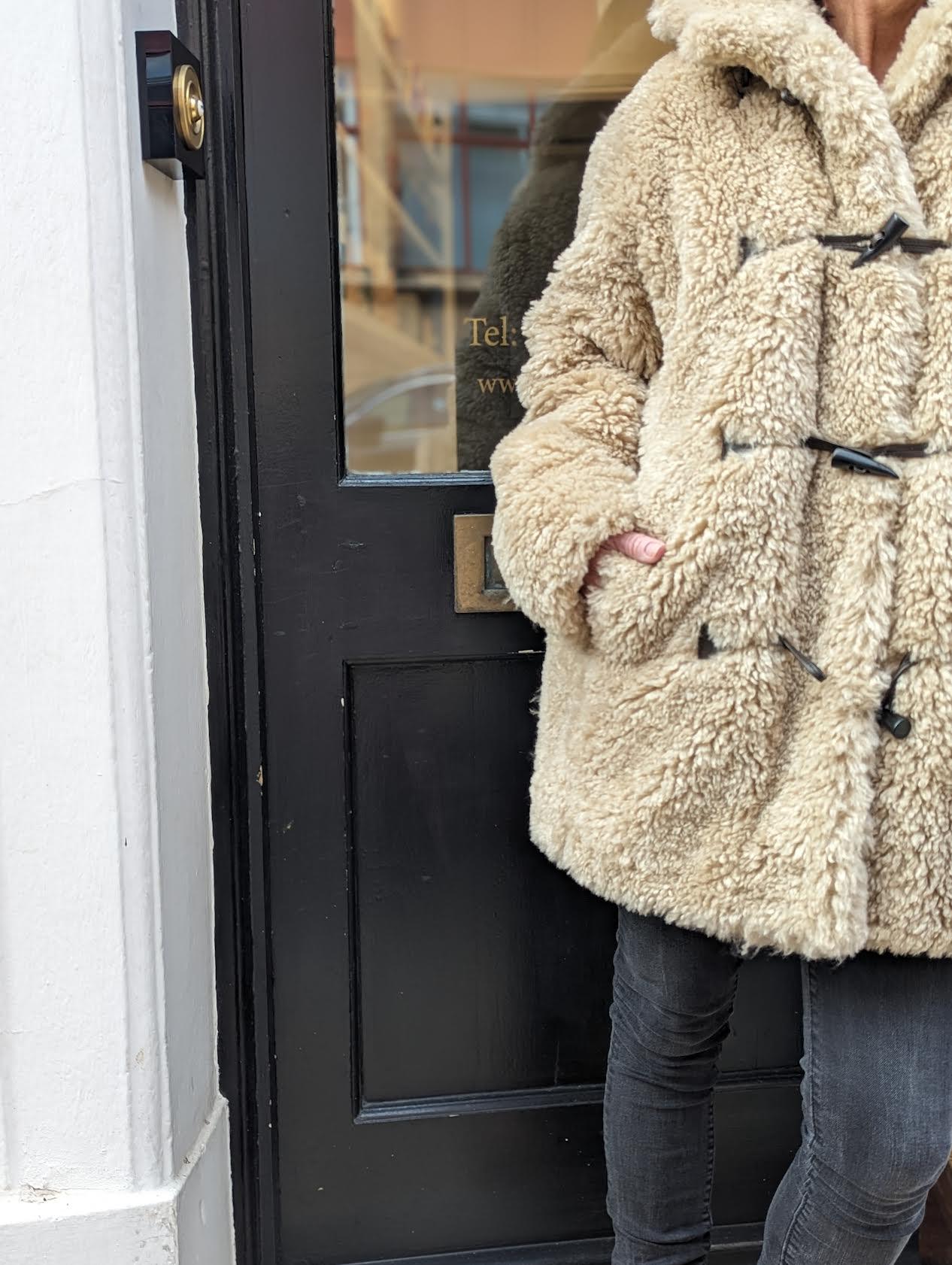 Florene Faux-Shearling Hooded Coat