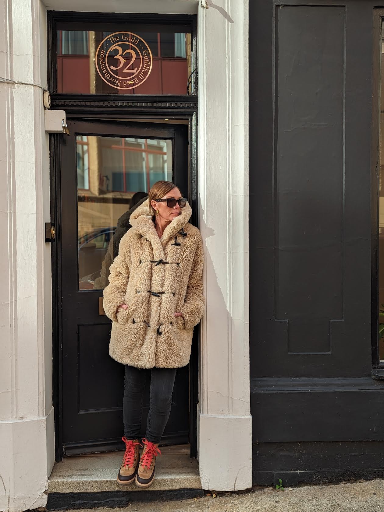 Florene Faux-Shearling Hooded Coat