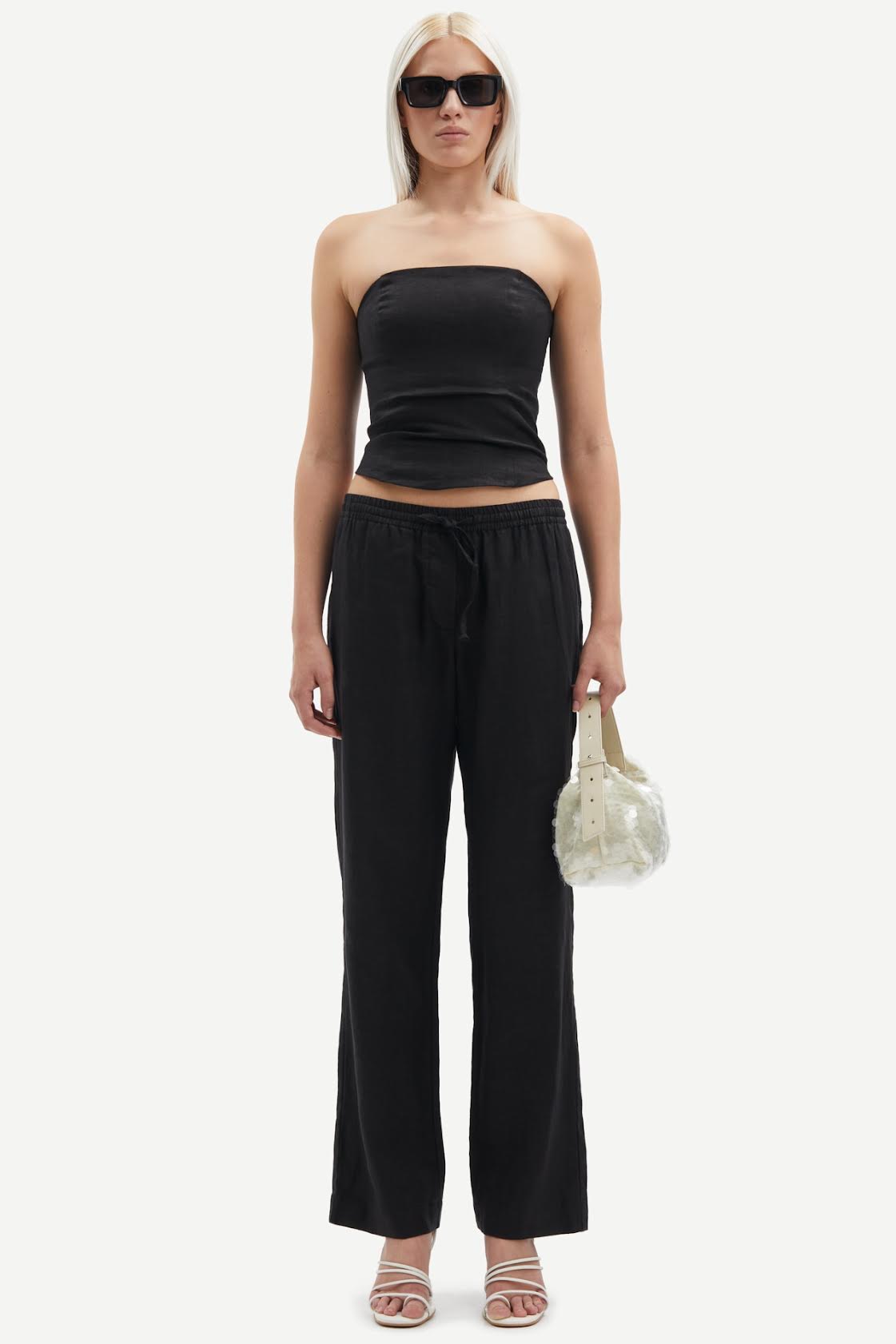 Samsoe Samsoe - Salova Black Linen Trousers - Media 1 of 5