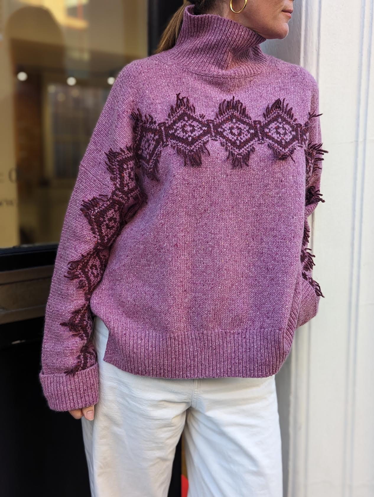 Benoite Rose Embroidered Jumper