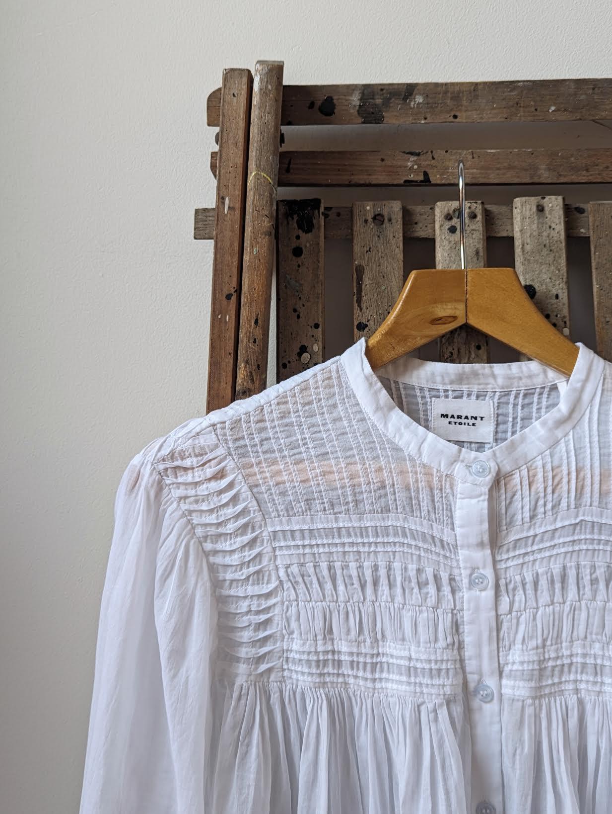 Marant Etoile - Plalia White Pin-Tuck Blouse - 32 The Guild