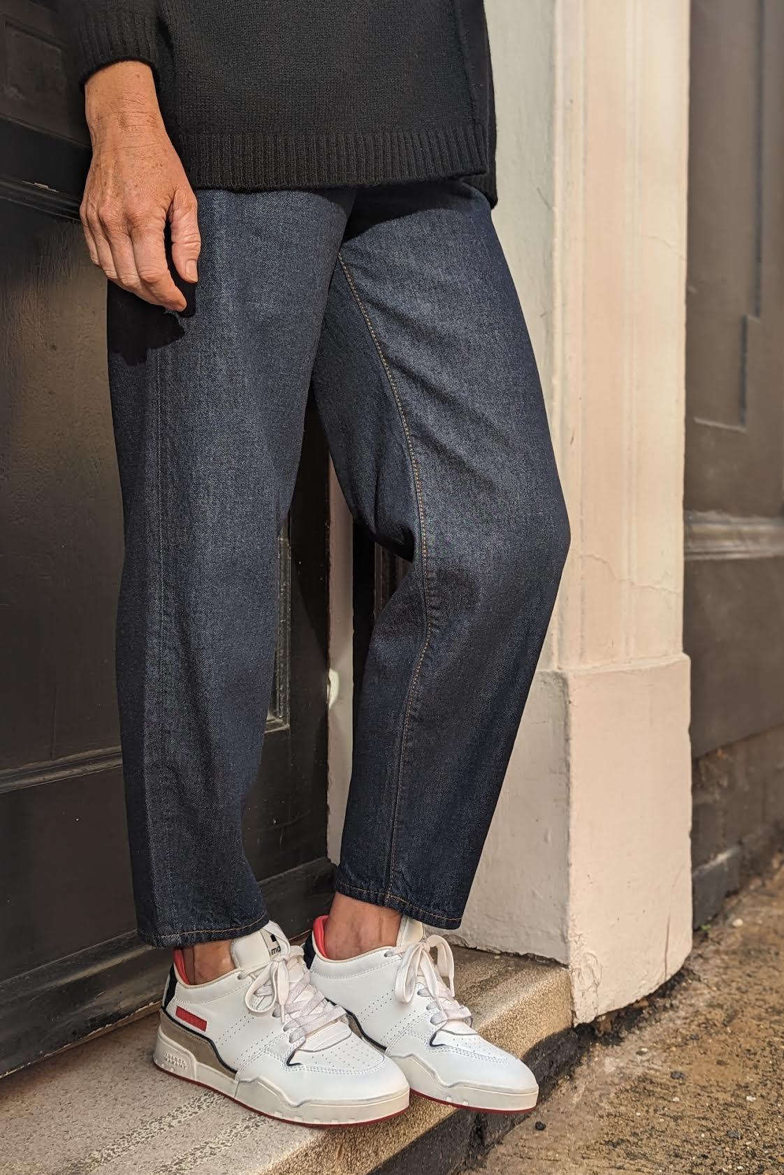 Ultra High-Rise Barrel Leg Rinse Jeans