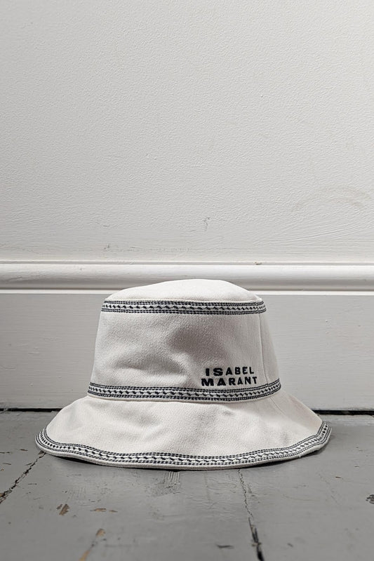 Isabel Marant - Halena Ecru Embroidered Bucket Hat - Image 1 of 2