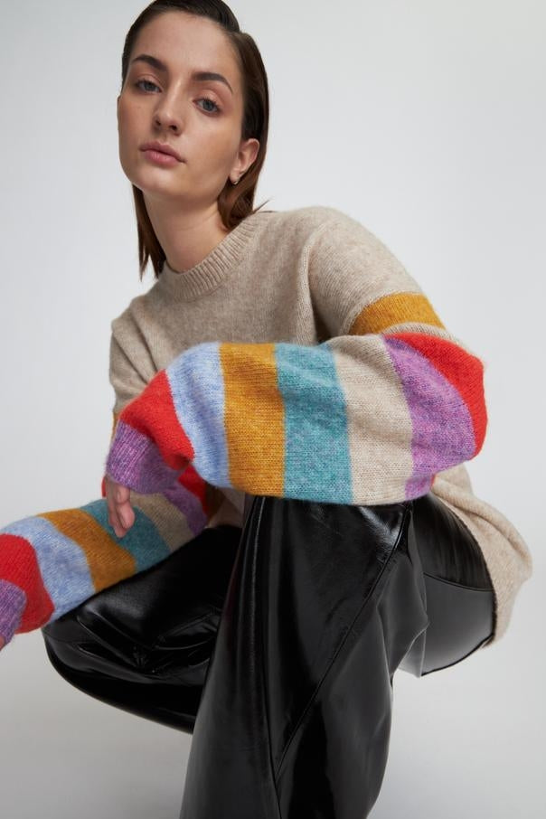 Stella Nova Oversized Multi Colour Striped Jumper 32 The Guild