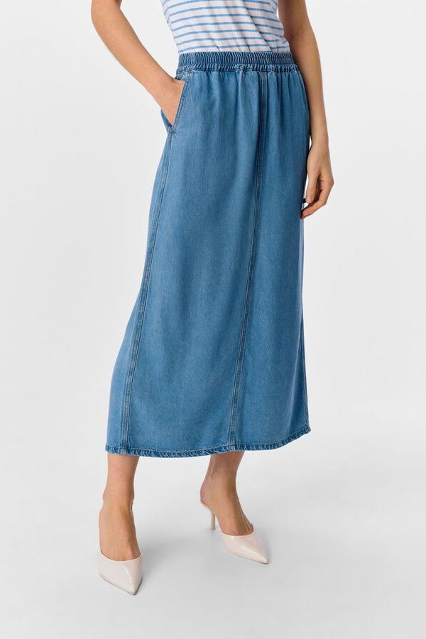 MW Re Objframe Long Denim Skirt