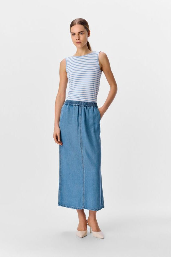 MW Re Objframe Long Denim Skirt
