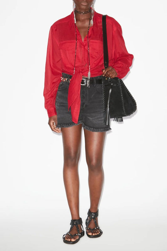 Nath Red Tied Cotton Shirt