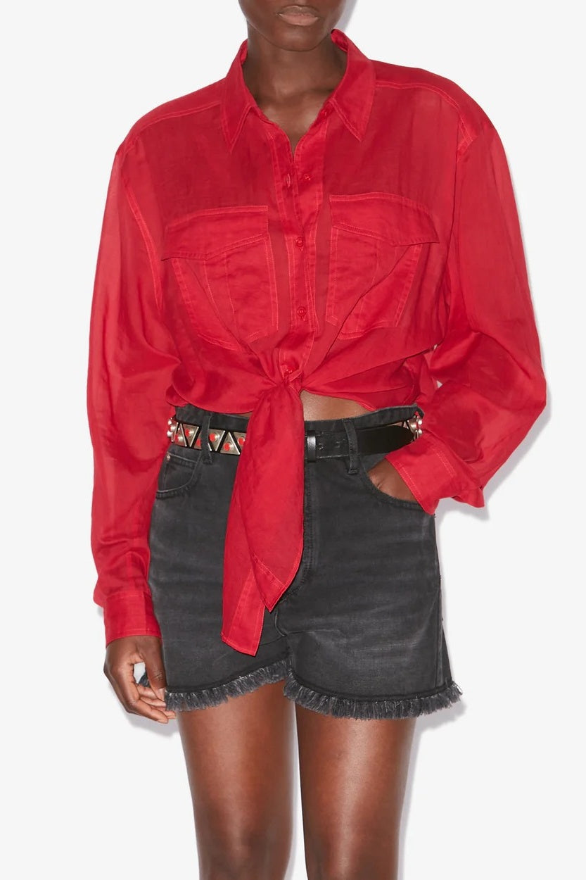 Nath Red Tied Cotton Shirt