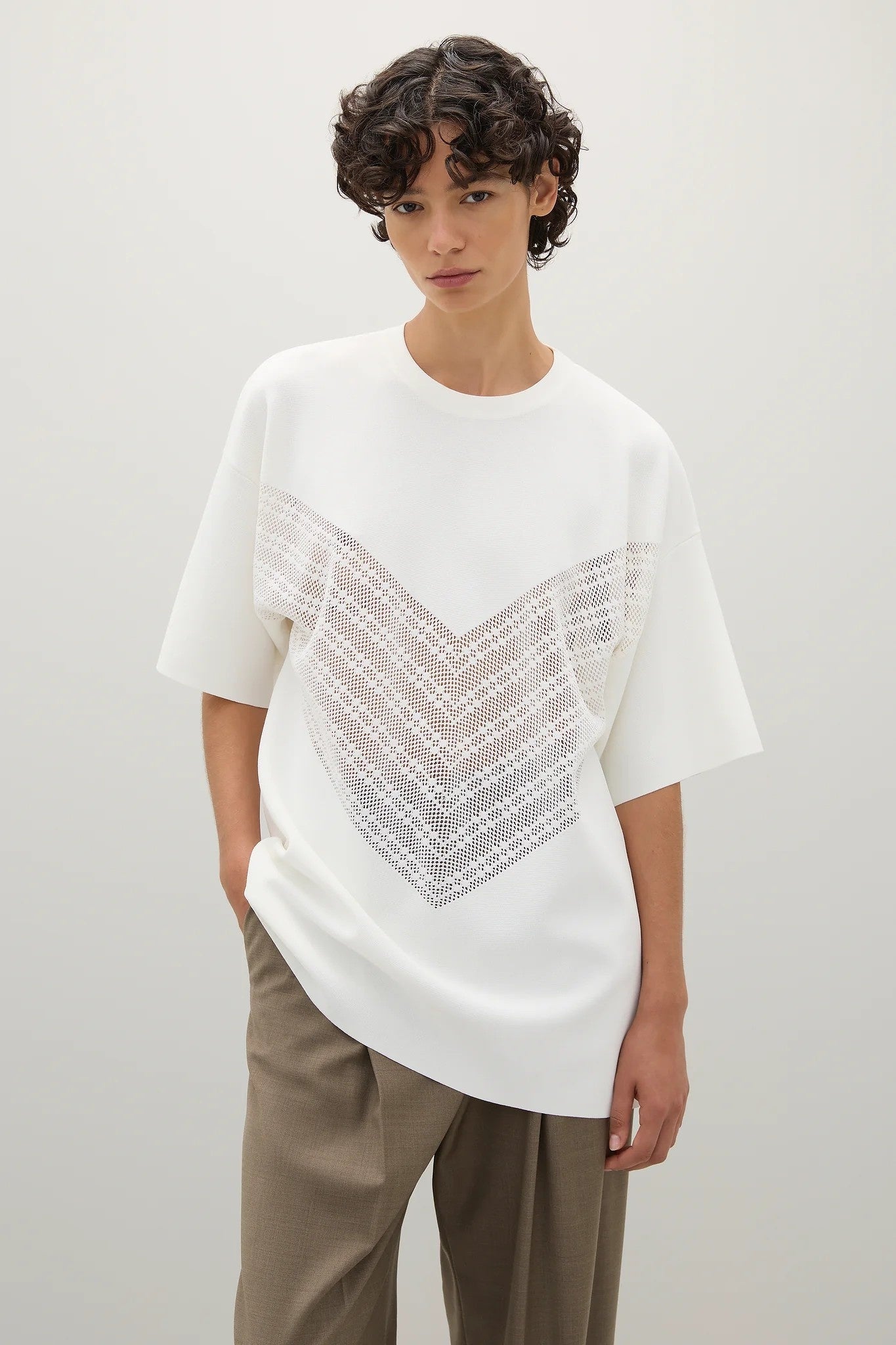 The Bea Knit T-shirt in Parchment