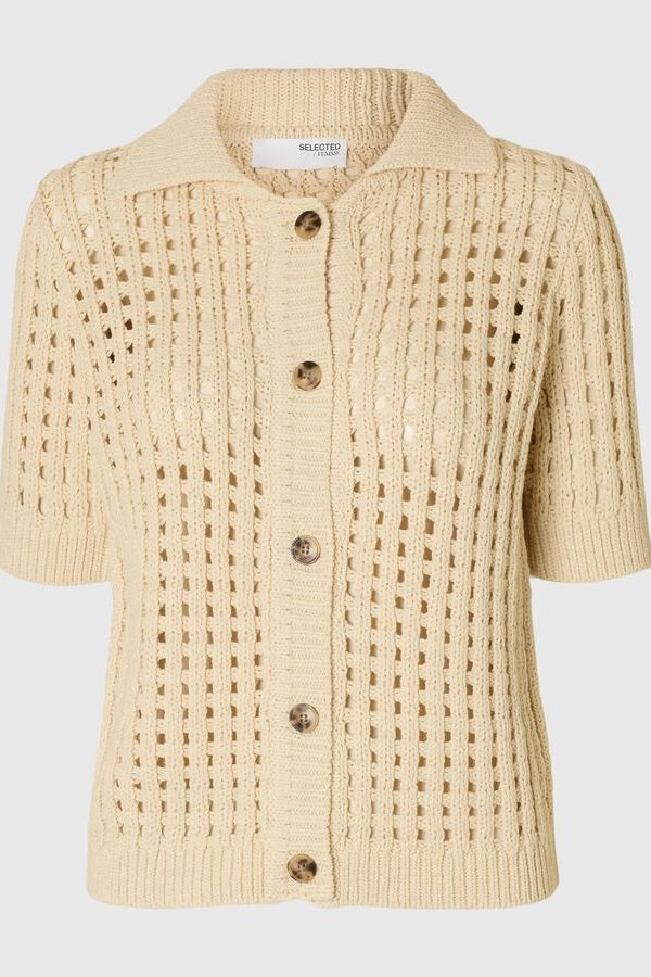 Slfellen Crochet Style Knitted Cardigan