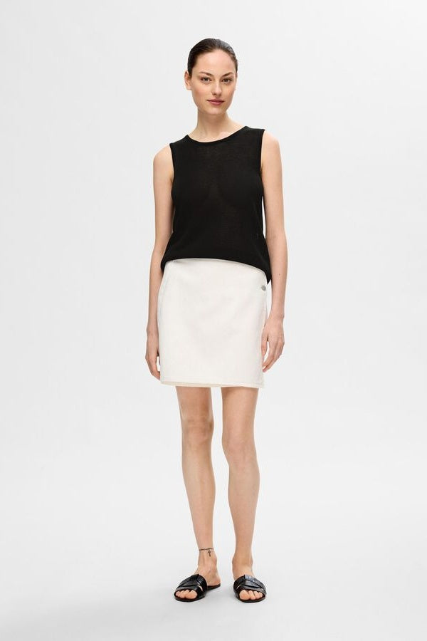 Slfmoon Black Knitted Tank Top