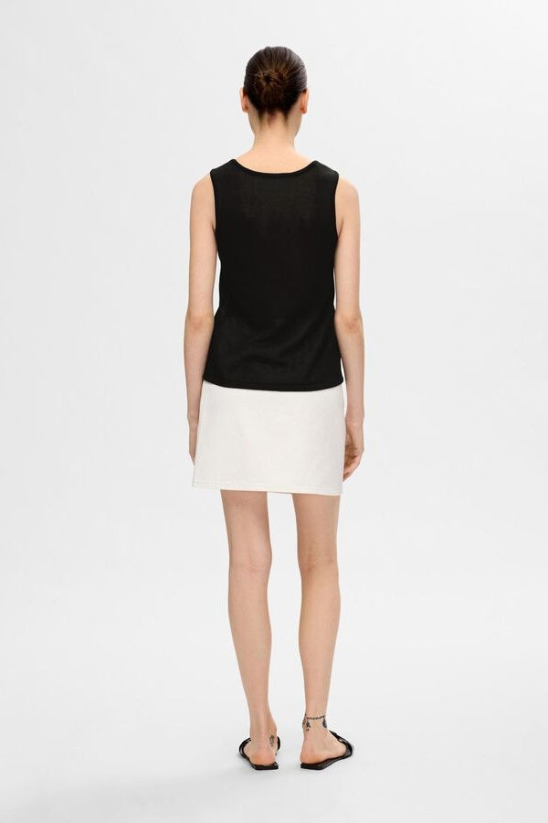 Slfmoon Black Knitted Tank Top