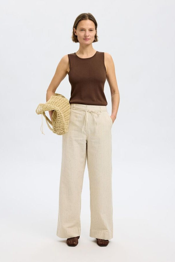 Slfmoon Chestnut Knitted Tank Top