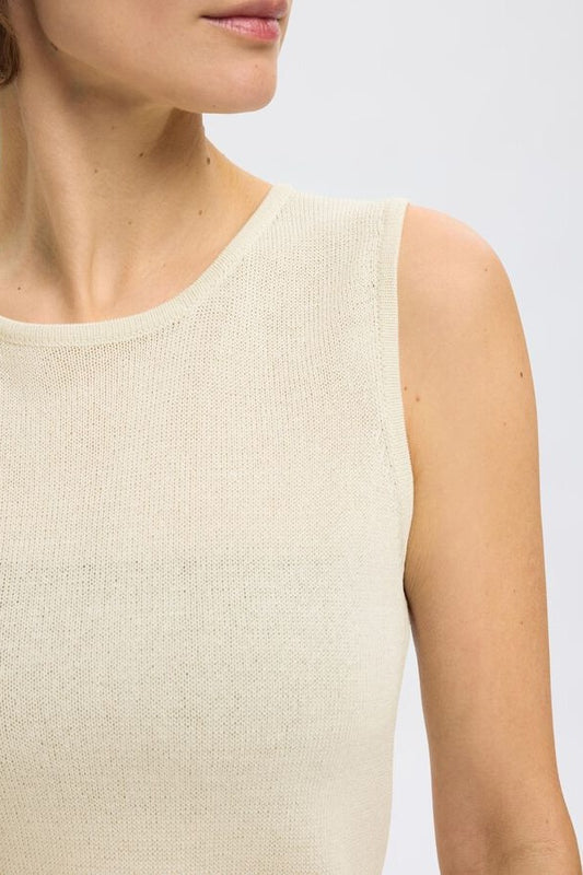 Slfmoon Birch Knitted Tank Top