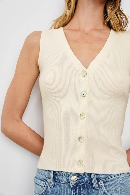 Rosa Vest Ivory Top