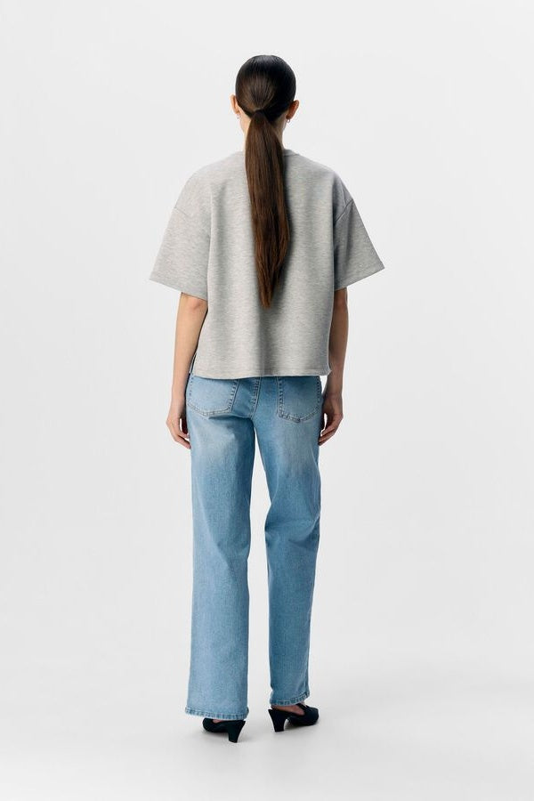 Objandrea Boxy Light Grey Melange T-Shirt