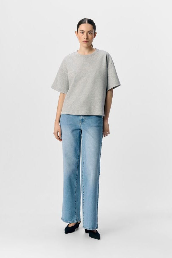 Objandrea Boxy Light Grey Melange T-Shirt