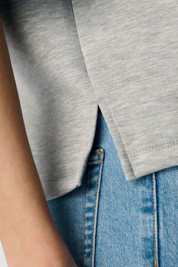 Objandrea Boxy Light Grey Melange T-Shirt