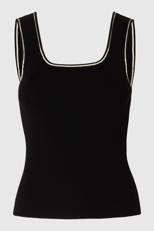 Slfkamma Black Sleeveless Knitted Top