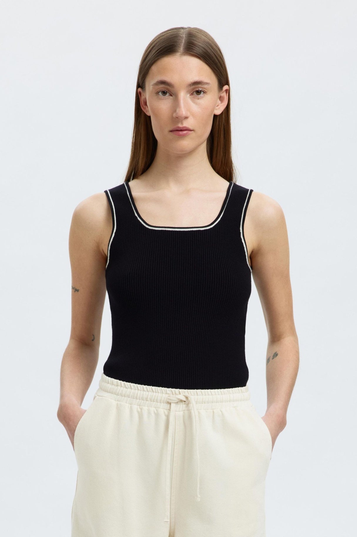 Slfkamma Black Sleeveless Knitted Top