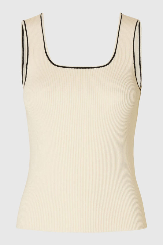 Slfkamma Snow White Sleeveless Knitted Top