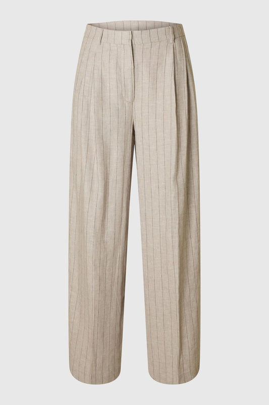 Linen Blend Slfvilka Wide Leg Trousers