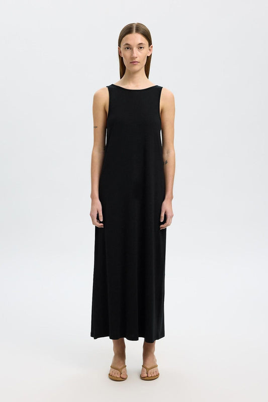 Long Cotton Blend Sleeveless Dress