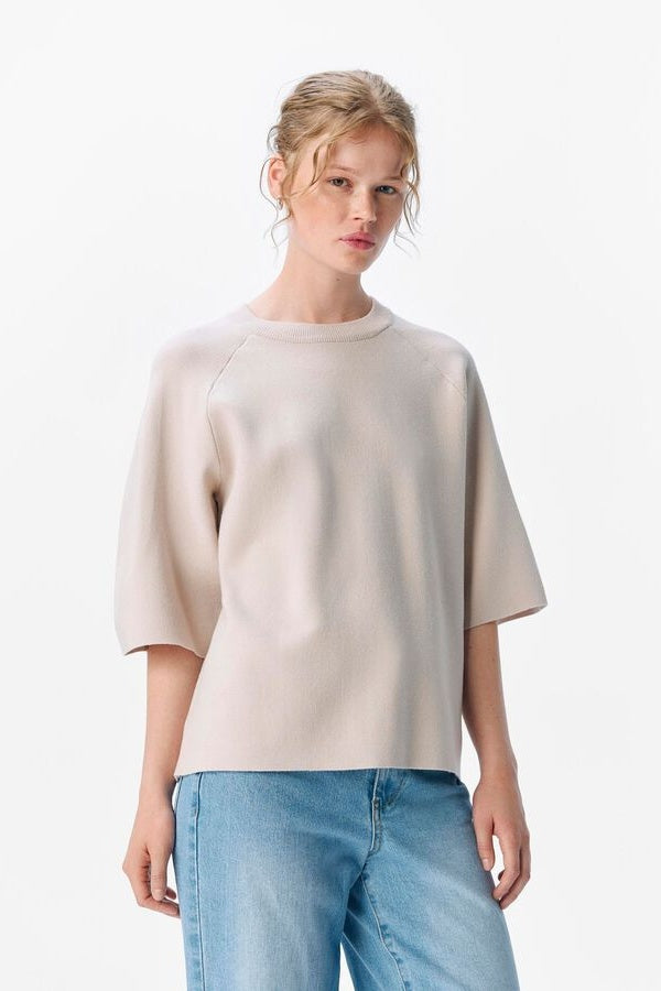 Silver Gray Oversized Knitted Objreynard Top