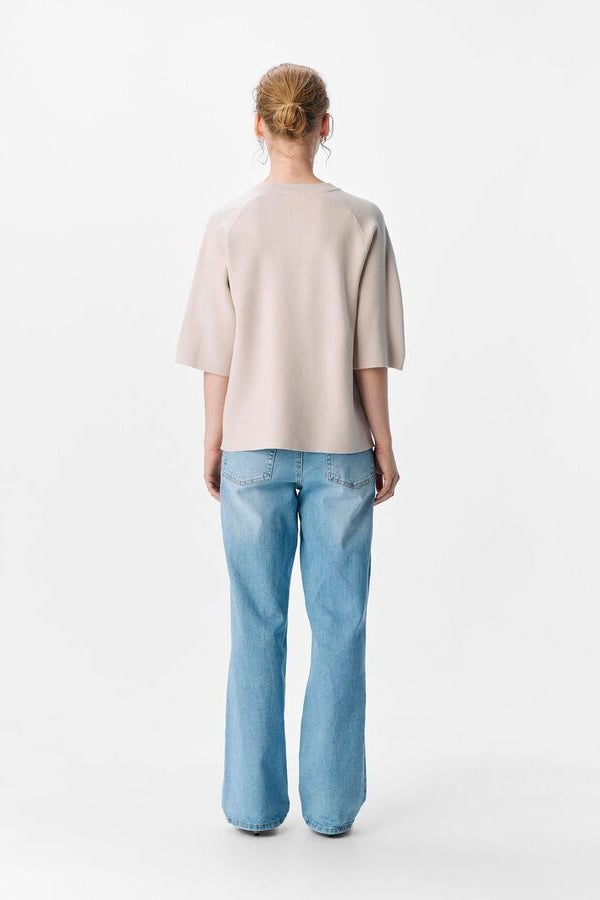 Silver Gray Oversized Knitted Objreynard Top