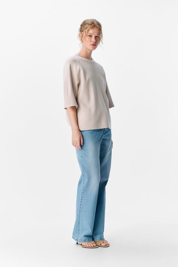 Silver Gray Oversized Knitted Objreynard Top