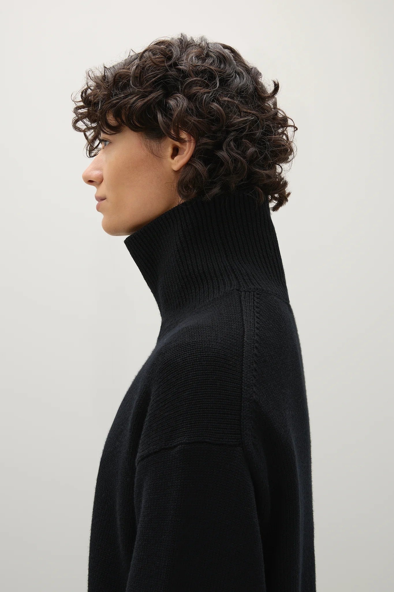 Gibson Black Funnel Knit Jumper