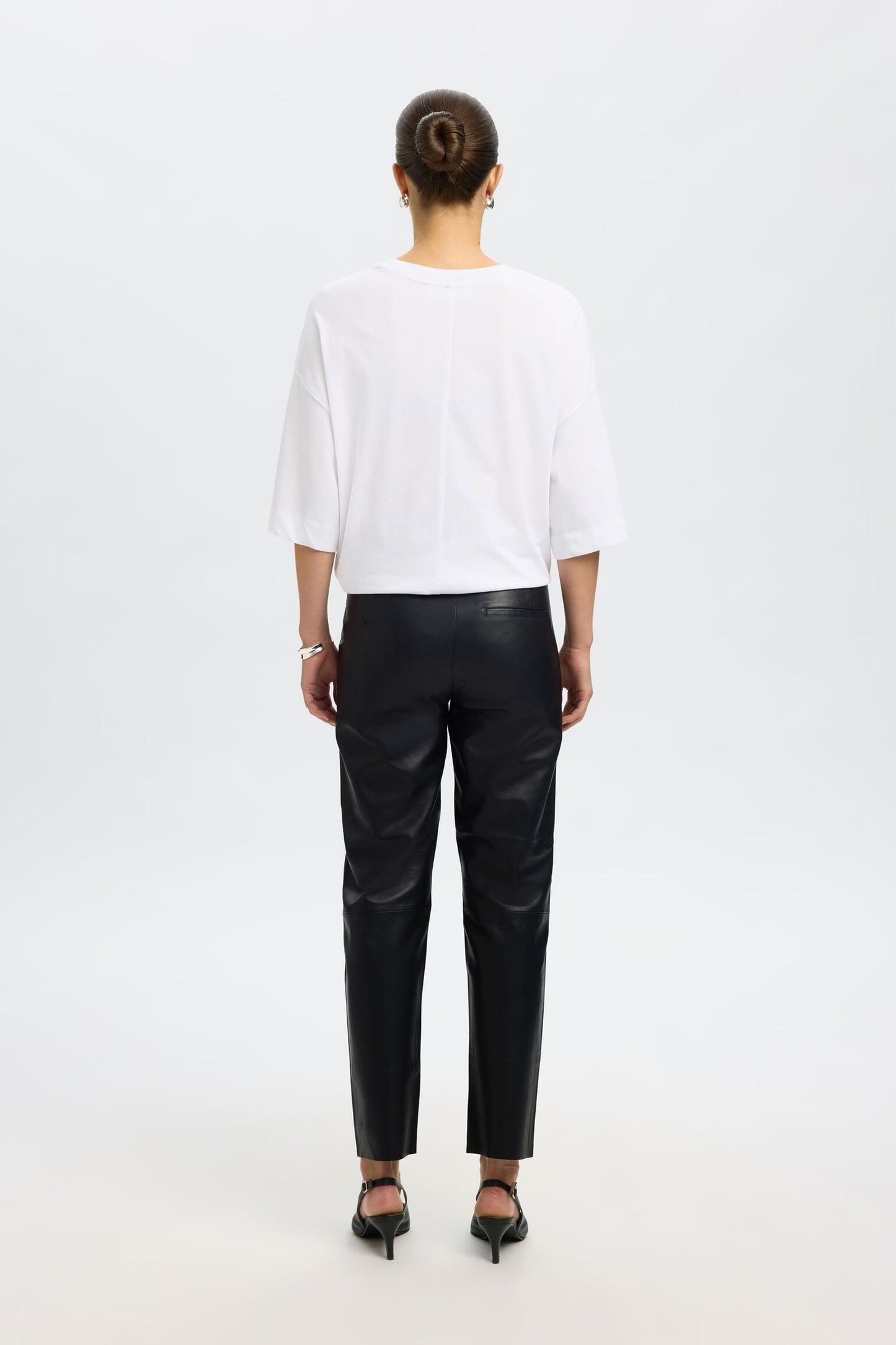 Slfmarie Tapered Leather Trousers