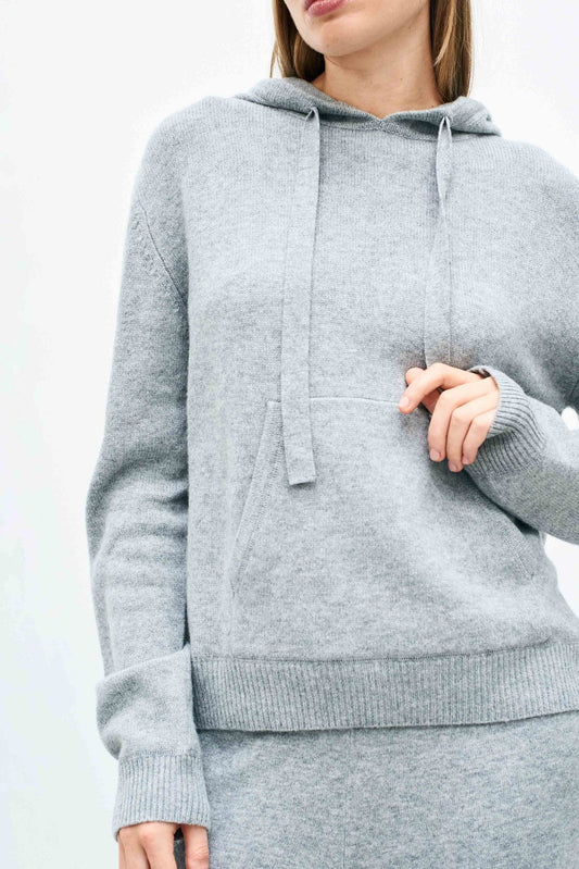 Merino Grey Marl Oversize Hoodie