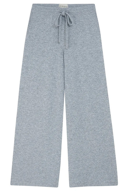 Wide Leg Grey Marl Merino Wool Joggers