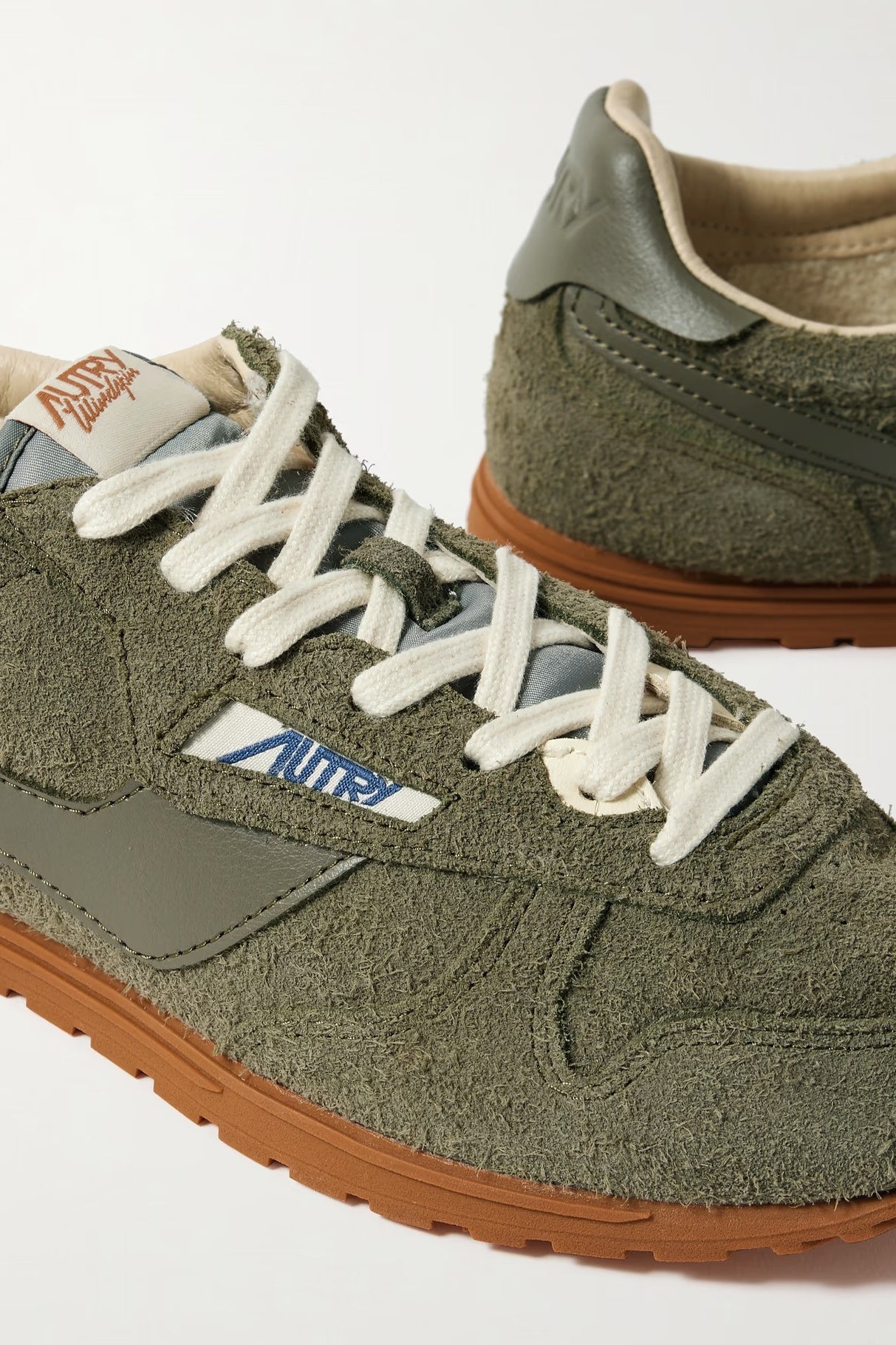 Windspin Sneakers in Moss Suede and Leather