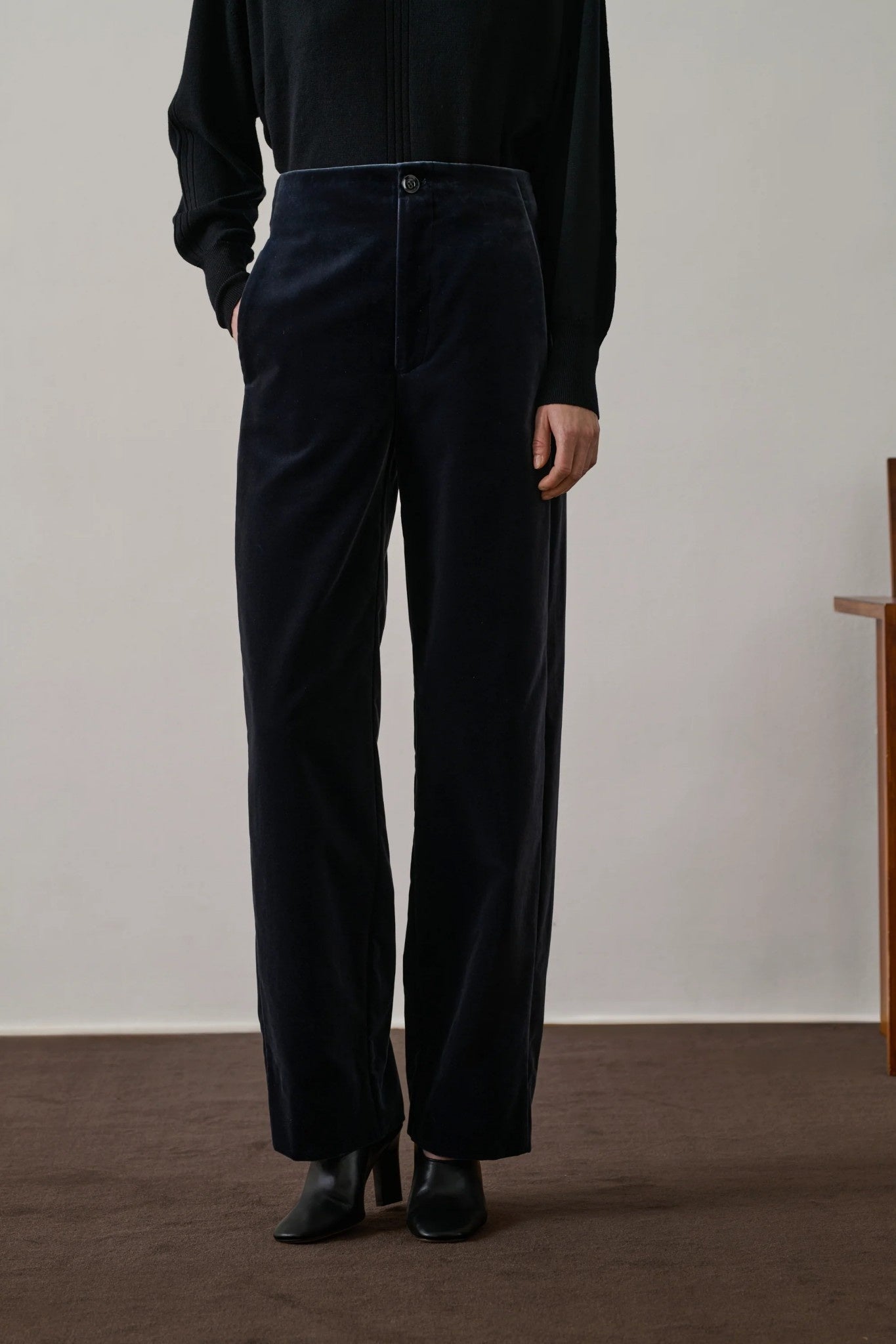 Celestin Anthracite Velvet Trousers