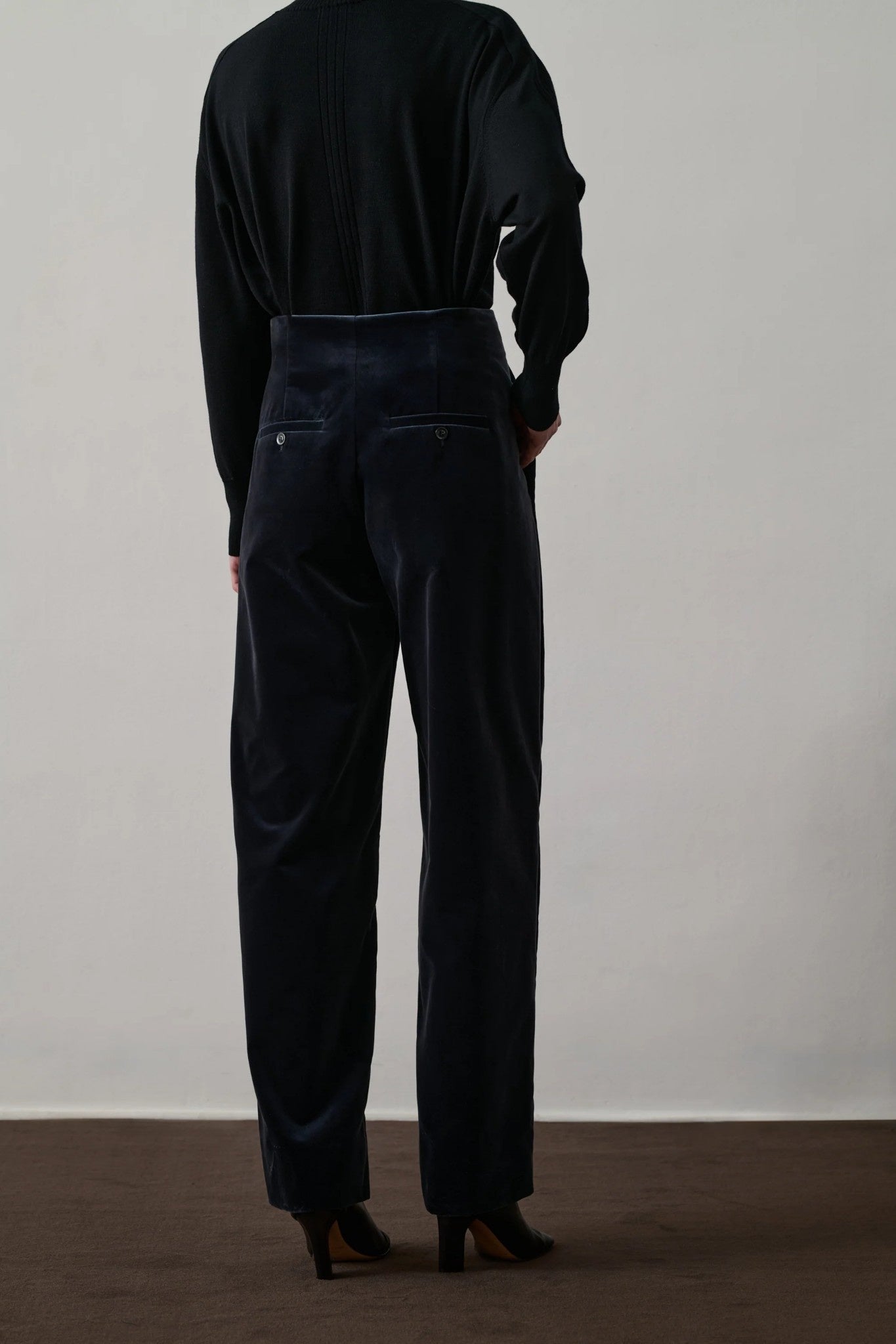 Celestin Anthracite Velvet Trousers
