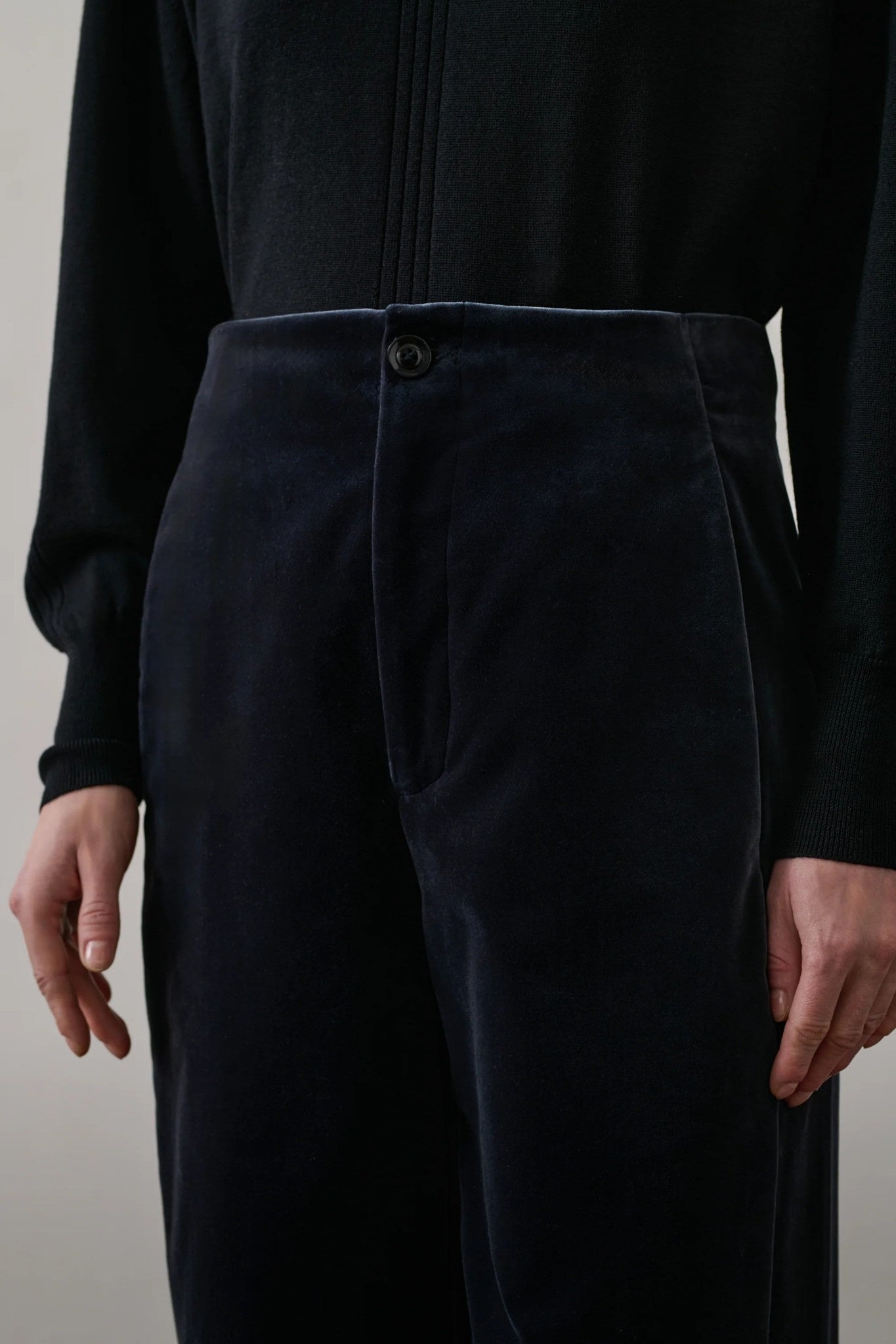 Celestin Anthracite Velvet Trousers