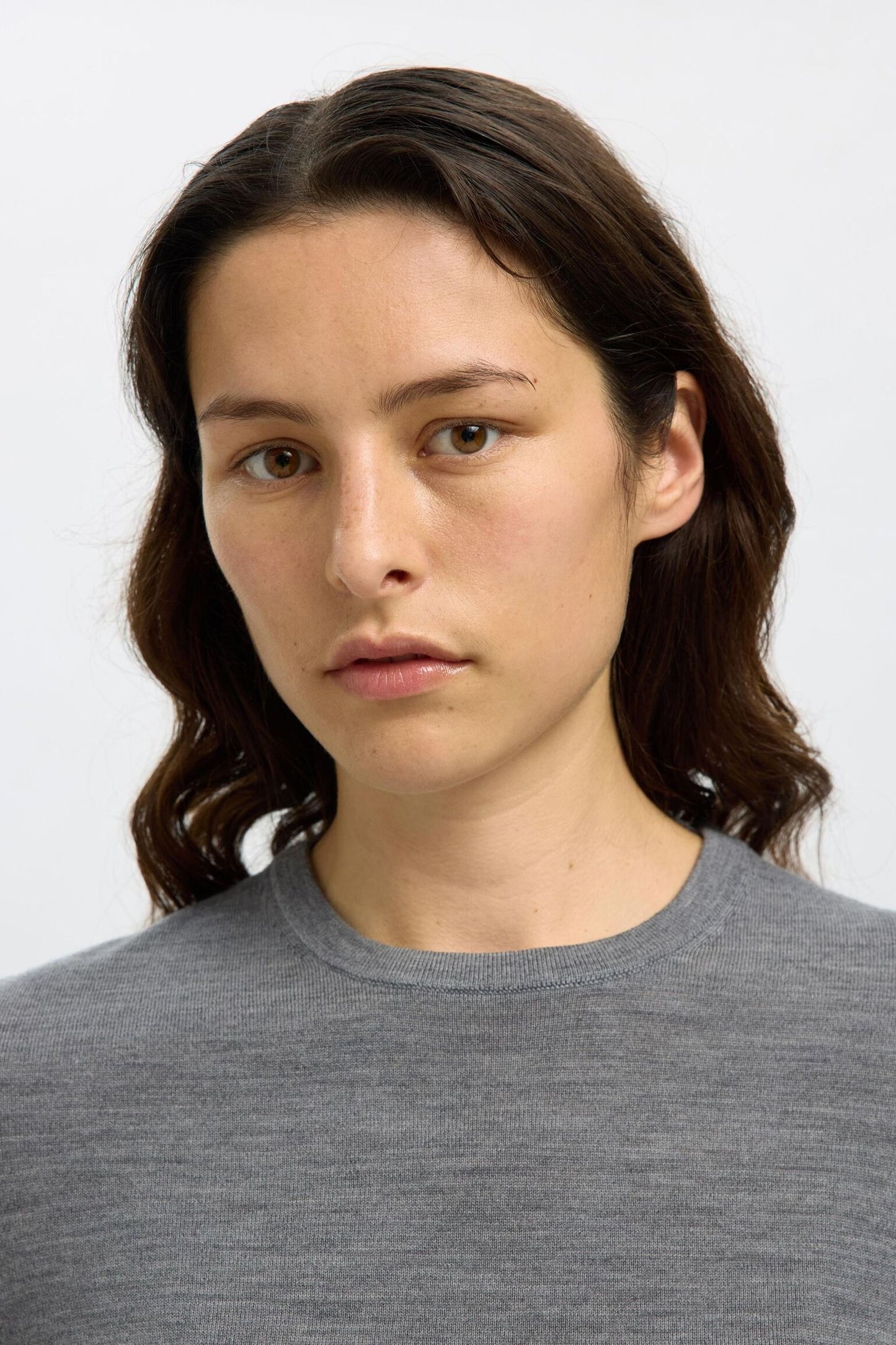 Slfthea 100% Merino Grey Melange Wool Sweater