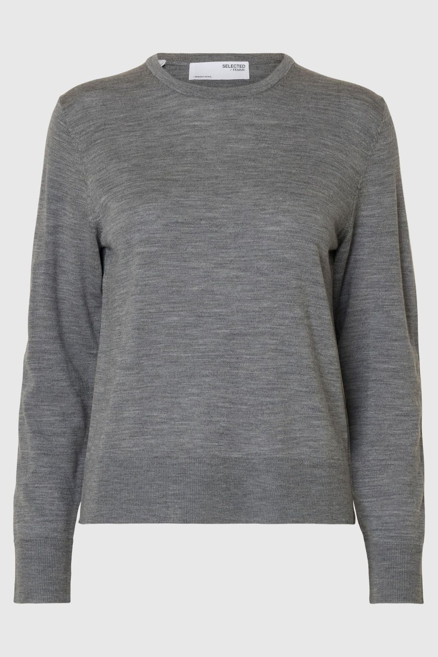 Slfthea 100% Merino Grey Melange Wool Sweater