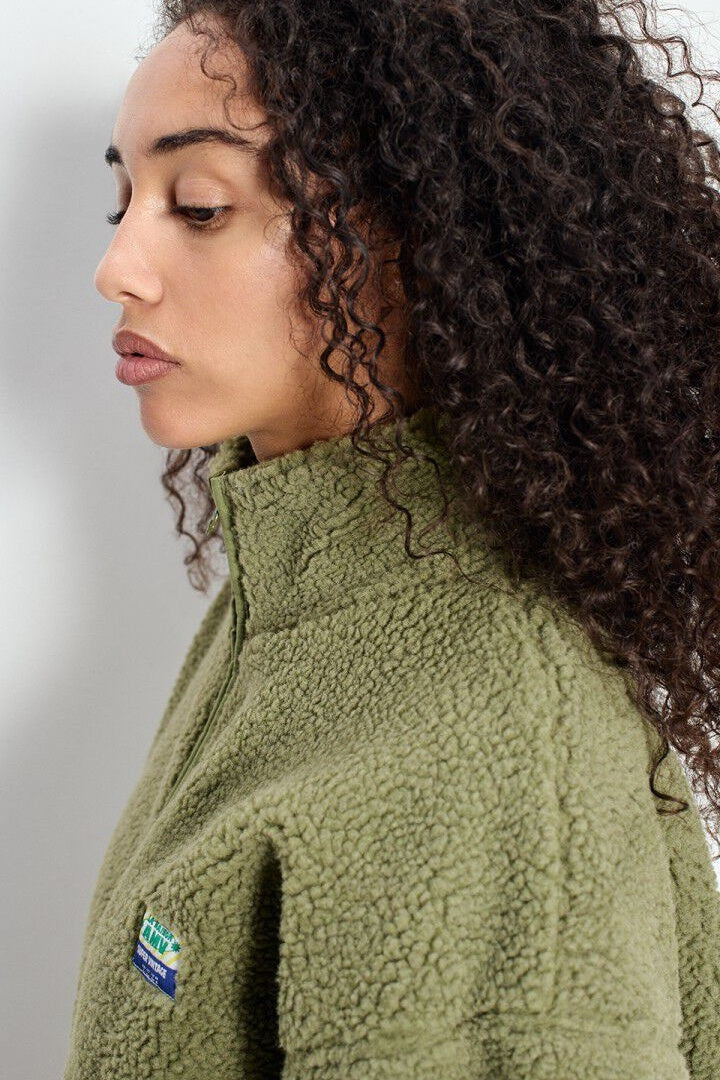 Hoktown Green Shore Melange Zip Fleece