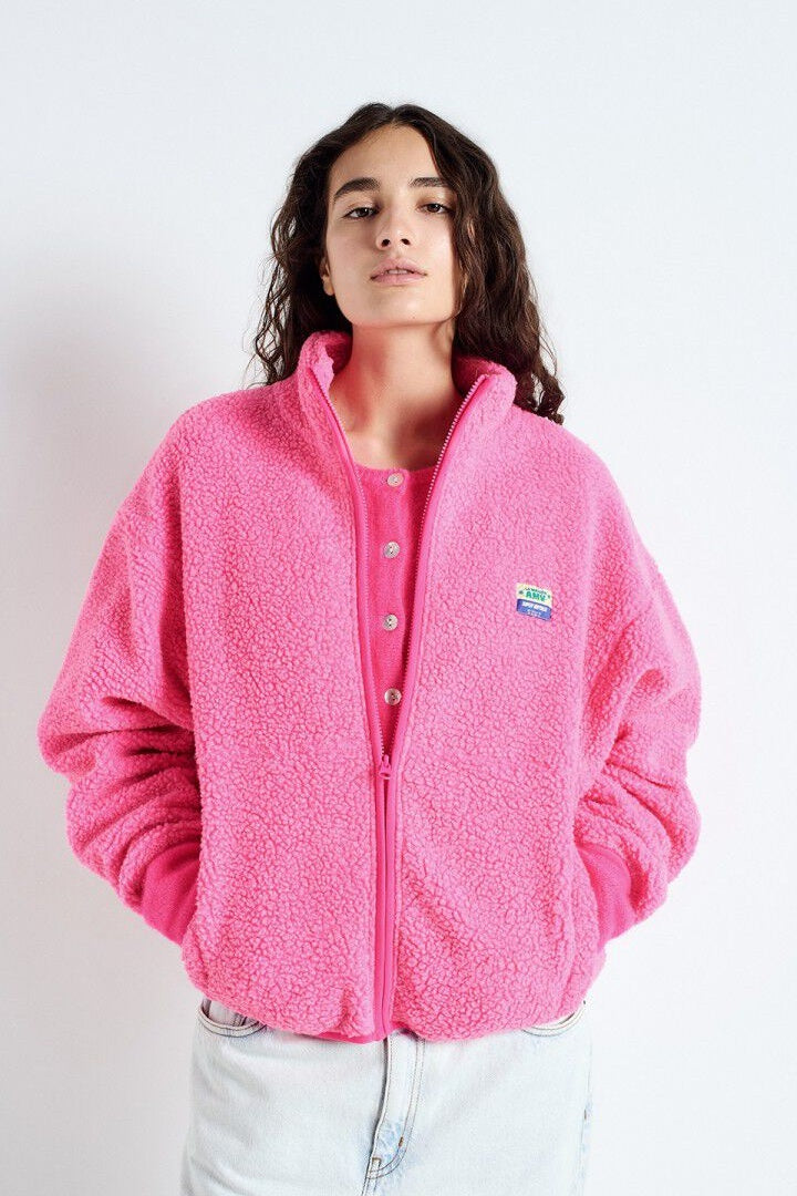 Hoktown Acid Pink Melange Zip Fleece