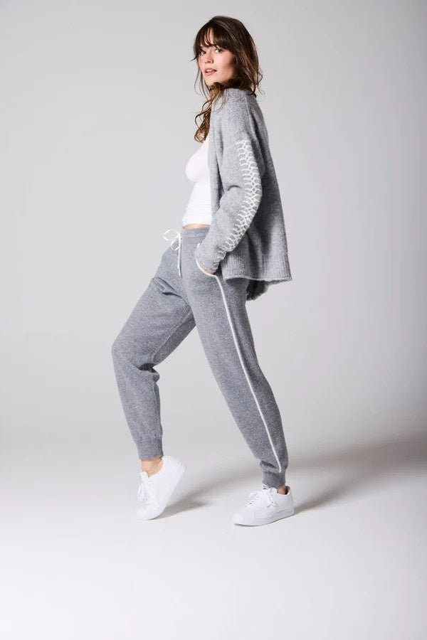Silver Grey Cashmere and Silk Joggers