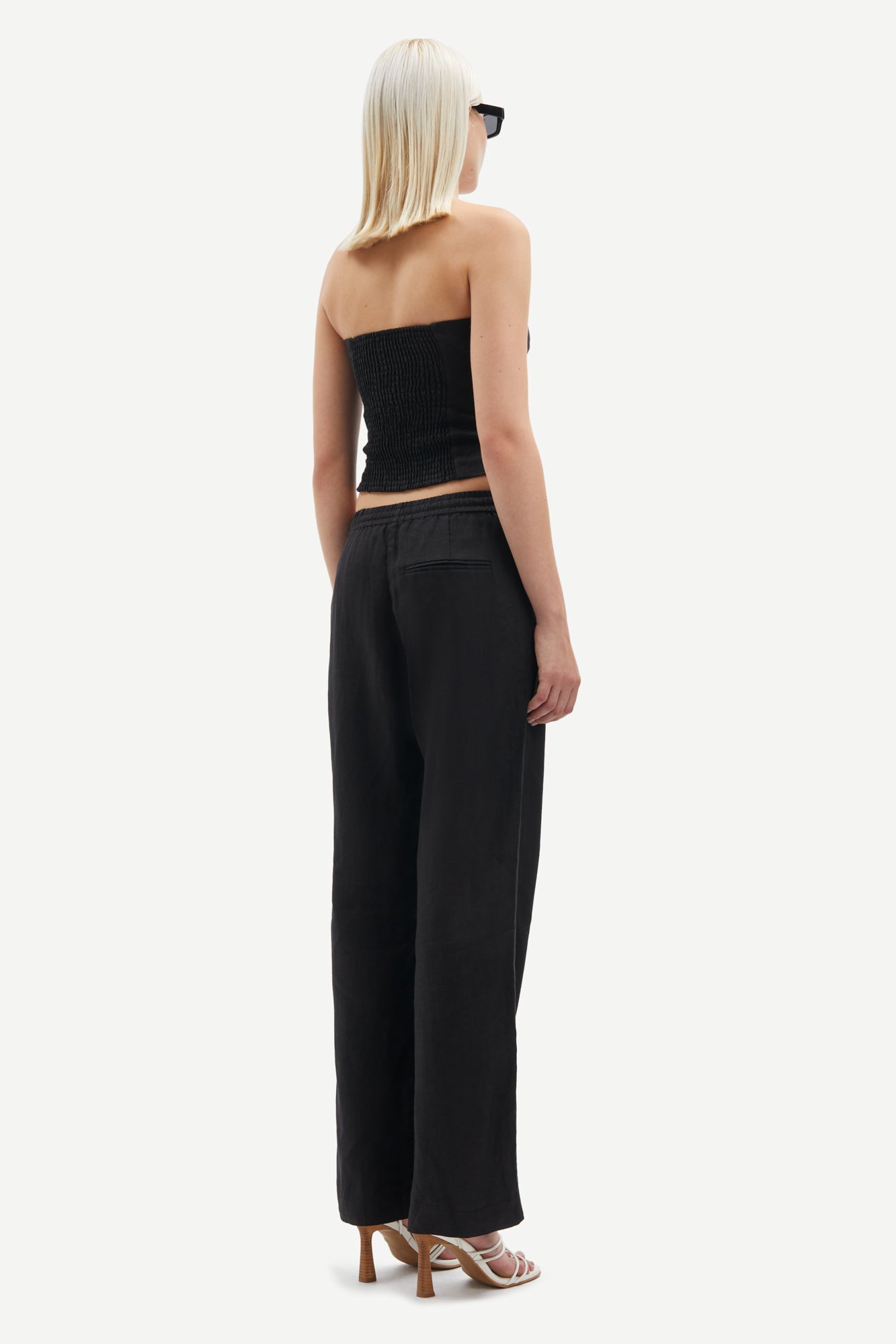 Samsoe Samsoe - Salova Black Linen Trousers - Media 4 of 5