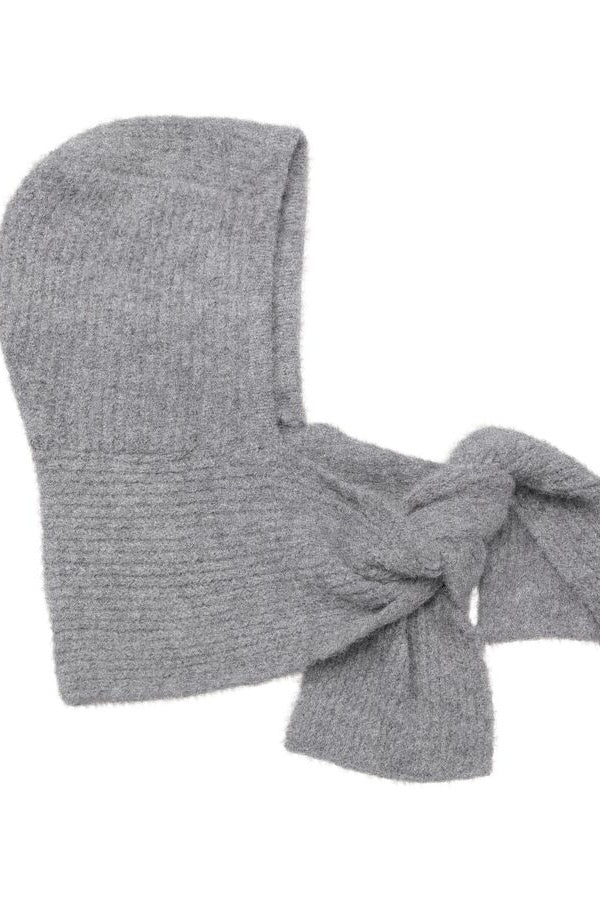 Gray hooded scarf on a white background