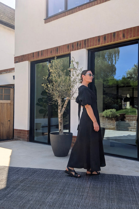 Slfmaddie Black Balloon Sleeve Maxi Dress