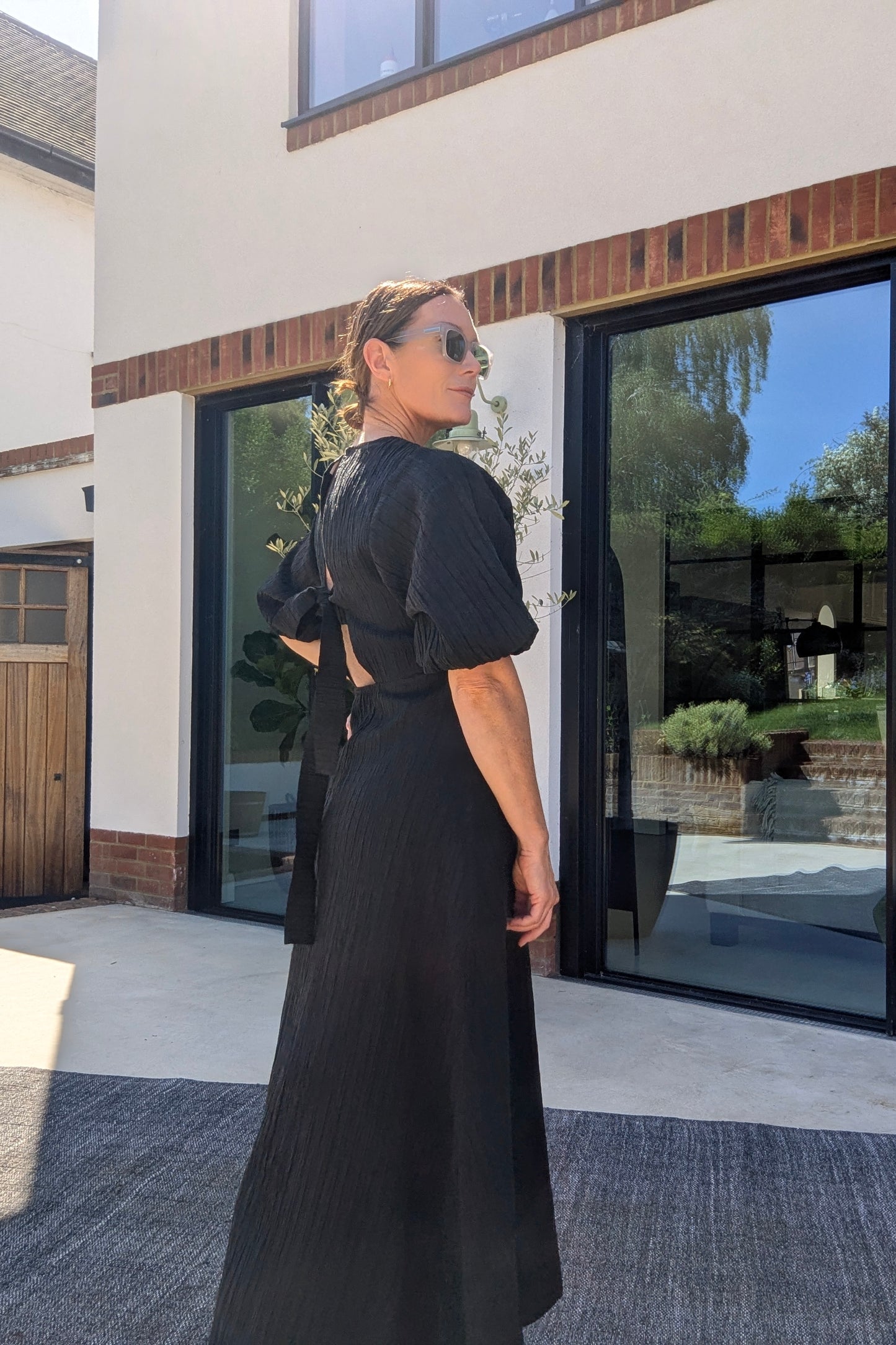 Slfmaddie Black Balloon Sleeve Maxi Dress